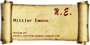 Mittler Emese névjegykártya